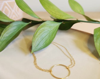 Bracelet Gold Filled Circle Dainty Bracelet 14k Gold Filled Bracelet Circle Minimalist Jewelry Gift for Her Dainty Jewelry Mother Gift