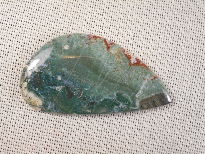 Green Rhyolite Large Designer Cabochon Rhyolite Gemstone Cabochon 2.44 Natural Liparite with Chalcedony free form stone