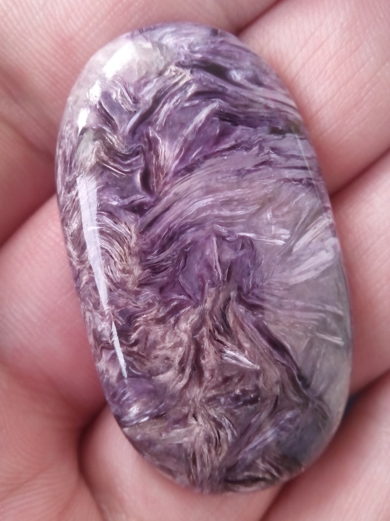 High quality Siberian Charoite cabochon Russian Charoite gemstone 43mm*24mm*5.5mm