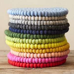 Fair Trade Handmade Felt Ball Table Mat Trivet