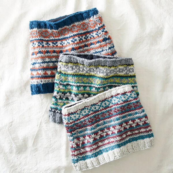 Winter Fair Isle Hoodie Scarf
