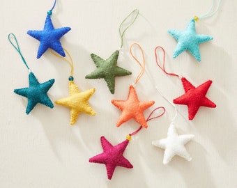 Fair Trade Beaded Felt Star Christmas New Baby Decor