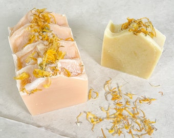 Handmade Frankincense Calendula Kaolin Clay Soap Bar