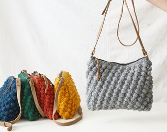 Fair Trade Crochet Boho Bobble Cross Body Handbag