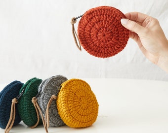 Fair Trade Crochet Wool Circular Spiral Coin Purse