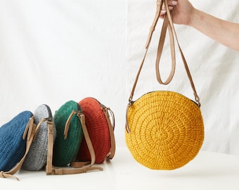 Fair Trade Crochet Boho Circle Cross Body Handbag