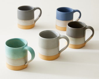 Fair Trade Part Glazed Three Tone Ombre Stoneware Mug