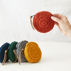Fair Trade Crochet Wool Circular Spiral Coin Purse image 1