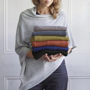 Fair Trade Luxury Soft Fine Knit Merino Cowl Poncho