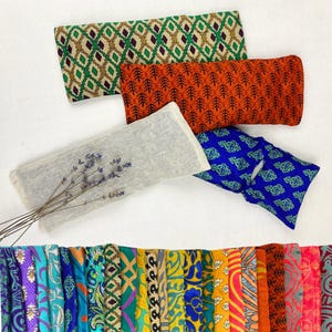 Fair Trade Sari Fabric Weighted Aromatherapy Eye Pillow