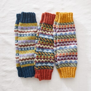 Fair Trade Fair Isle Handknit Waste Wool Legwarmers