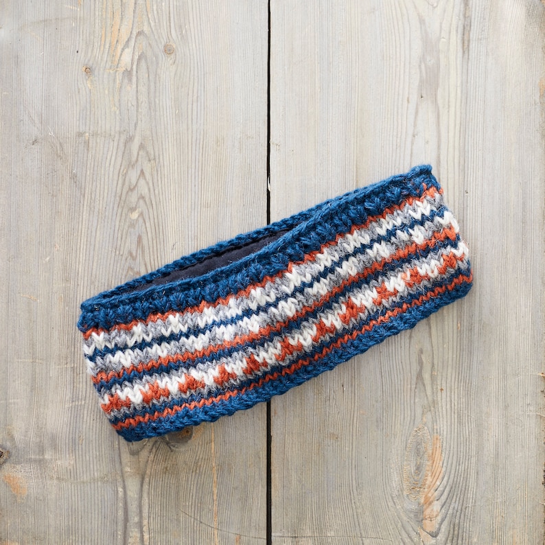 Fair Trade Fair Isle Knit Wool Lined Earwarmer Headband image 5