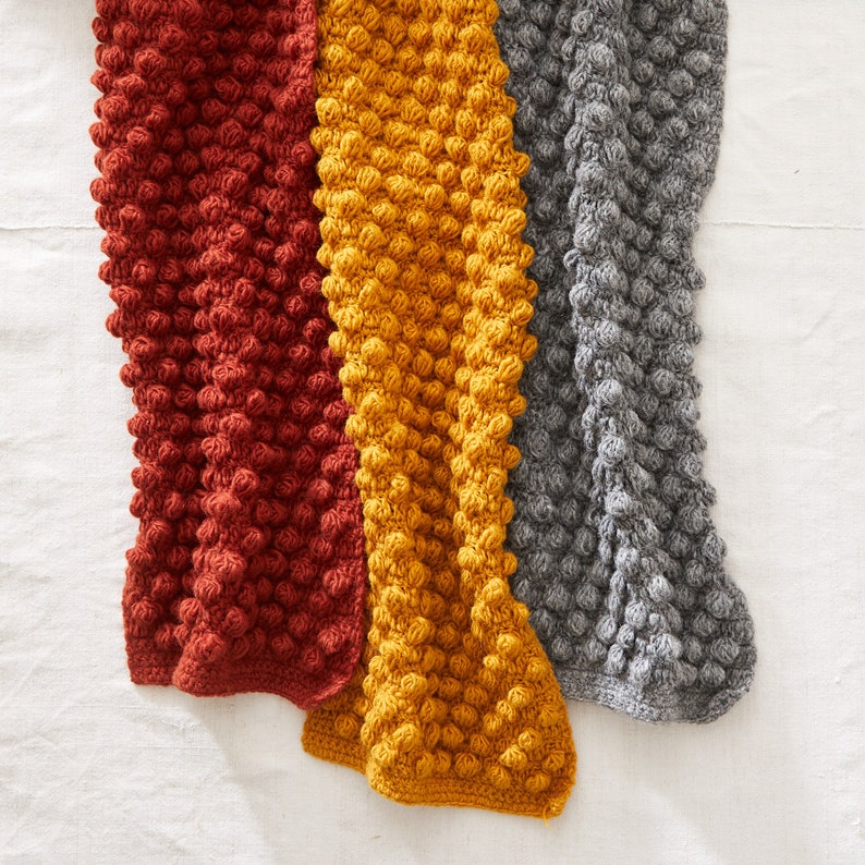 Fair Trade Chunky Oversized Boho Bobble Wool Scarf image 3