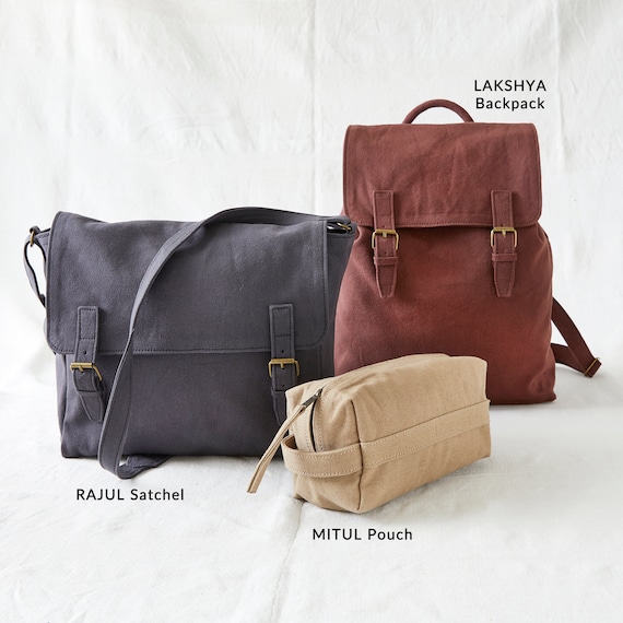 Canvas and Leather Backpack Sifa Threads Fair Trade Sifa Threads | Bags | Canvas And Leather Backpack Sifa  main image 3