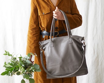 Fair Trade Classic Leather Handbag Detachable Strap