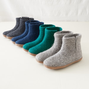 Fair Trade handgemaakte eco-vilt unisex pantoffels suède zolen