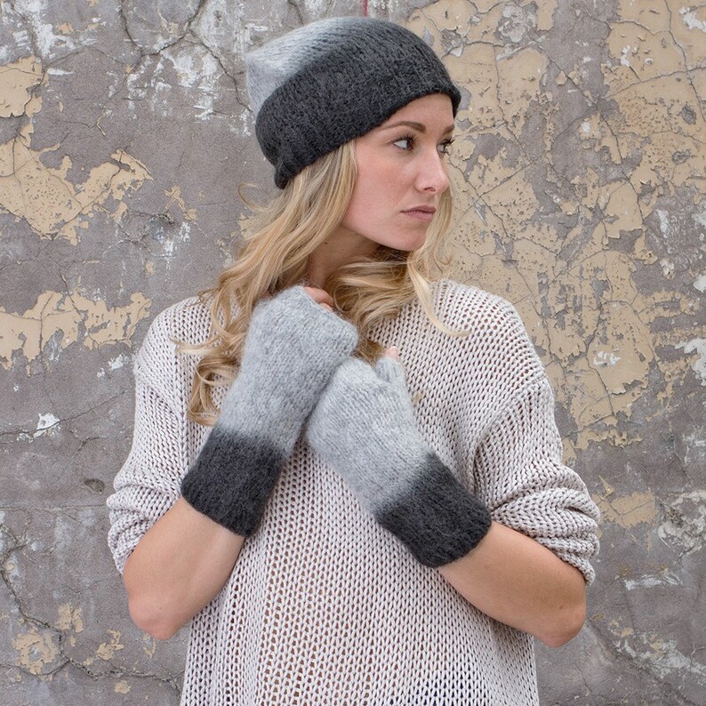 Fair Trade Dipdye Ethical Mohair Fingerless Wristwarmer Gloves Etsy