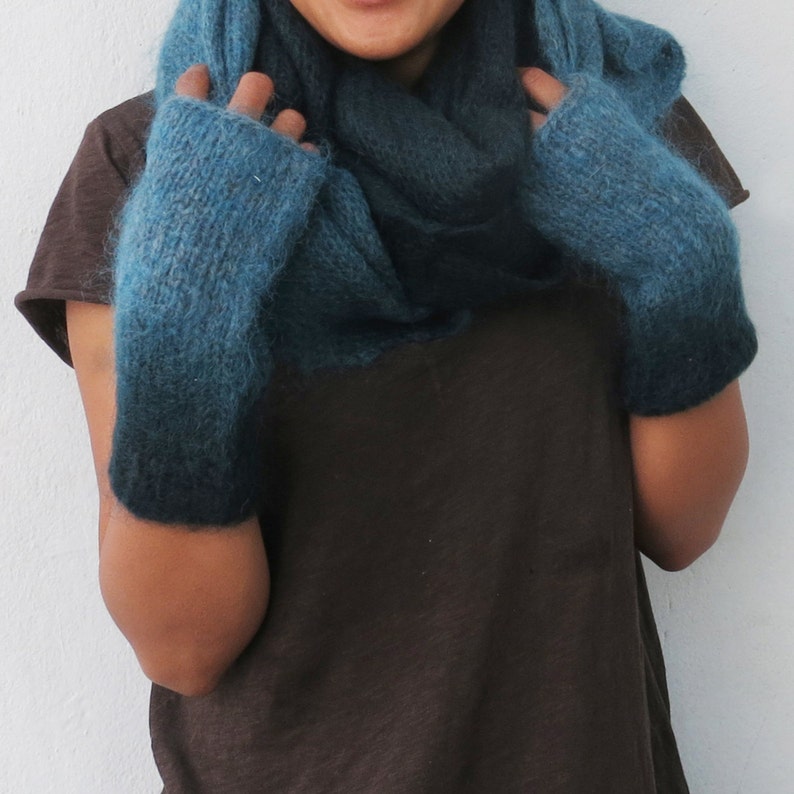 Fair Trade Dipdye Ethical Mohair Fingerless Wristwarmer Gloves Etsy