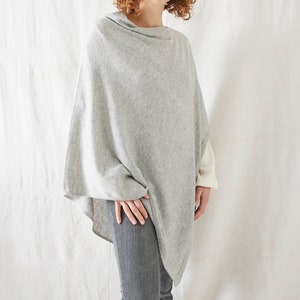Fair Trade Luxury Soft Fine Knit Merino Cowl Poncho Gray