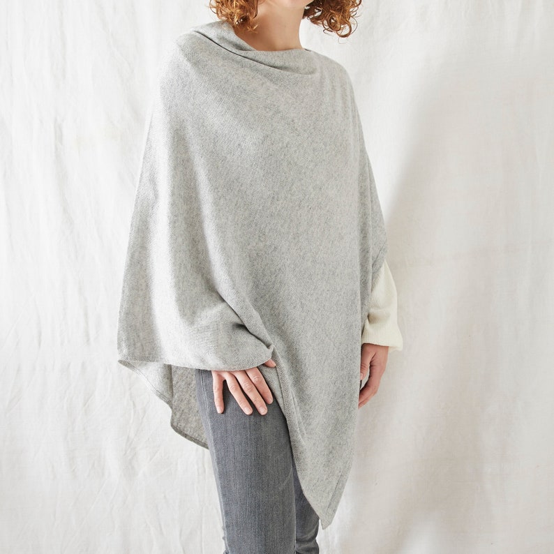 Fair Trade Luxury Soft Fine Knit Merino Cowl Poncho image 4