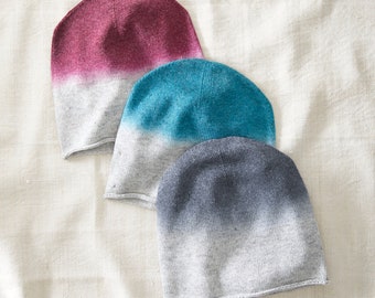 Fair Trade Dipdye Ombre Soft Merino Slouch Beanie Hat