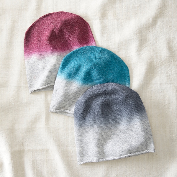 Fair Trade Dipdye Ombre Soft Merino Slouch Beanie Hat