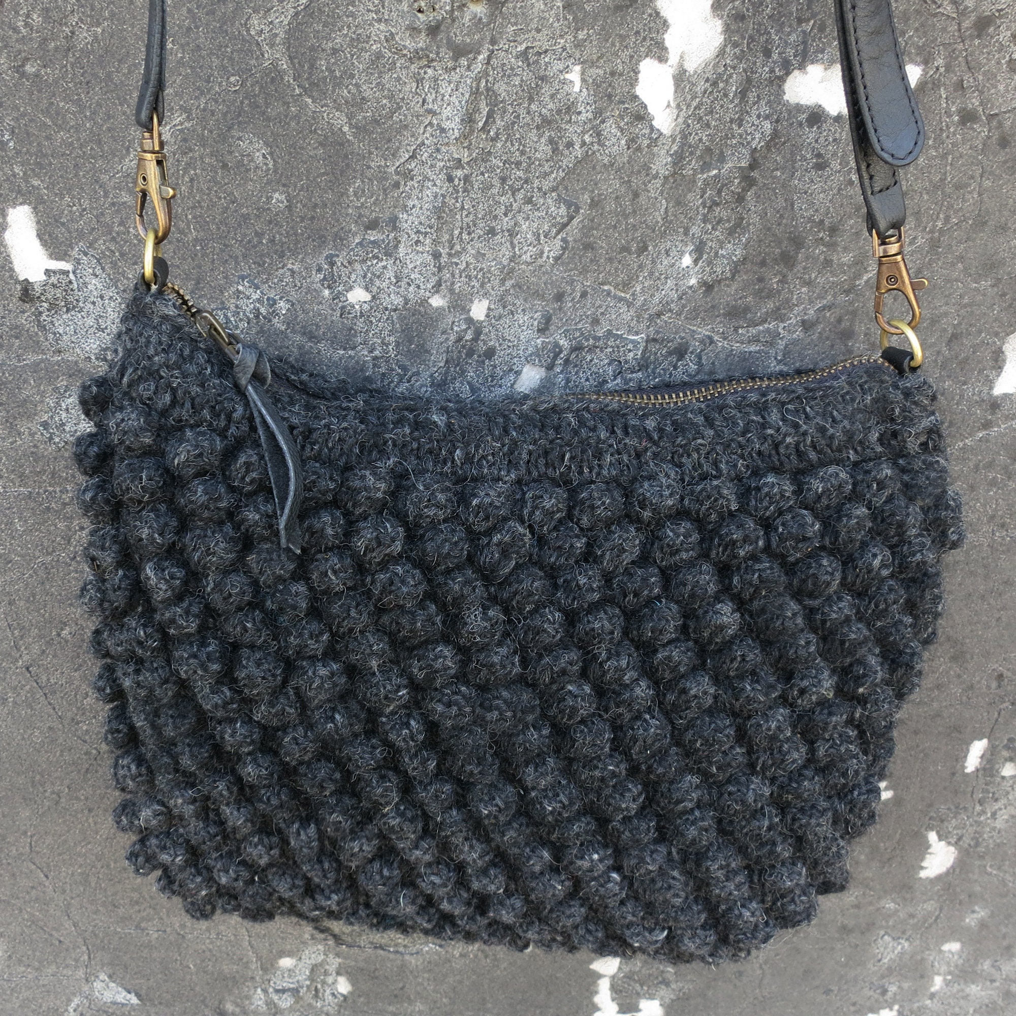 Fair Trade Knit Wool Crochet Bobble Cross Body Handbag | Etsy