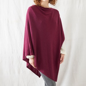 Fair Trade Luxury Soft Fine Knit Merino Cowl Poncho Purple