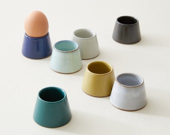 Fair-Trade-Minimalist-Steingut-Eierbecher, konisch Ochoko Saki-Cup