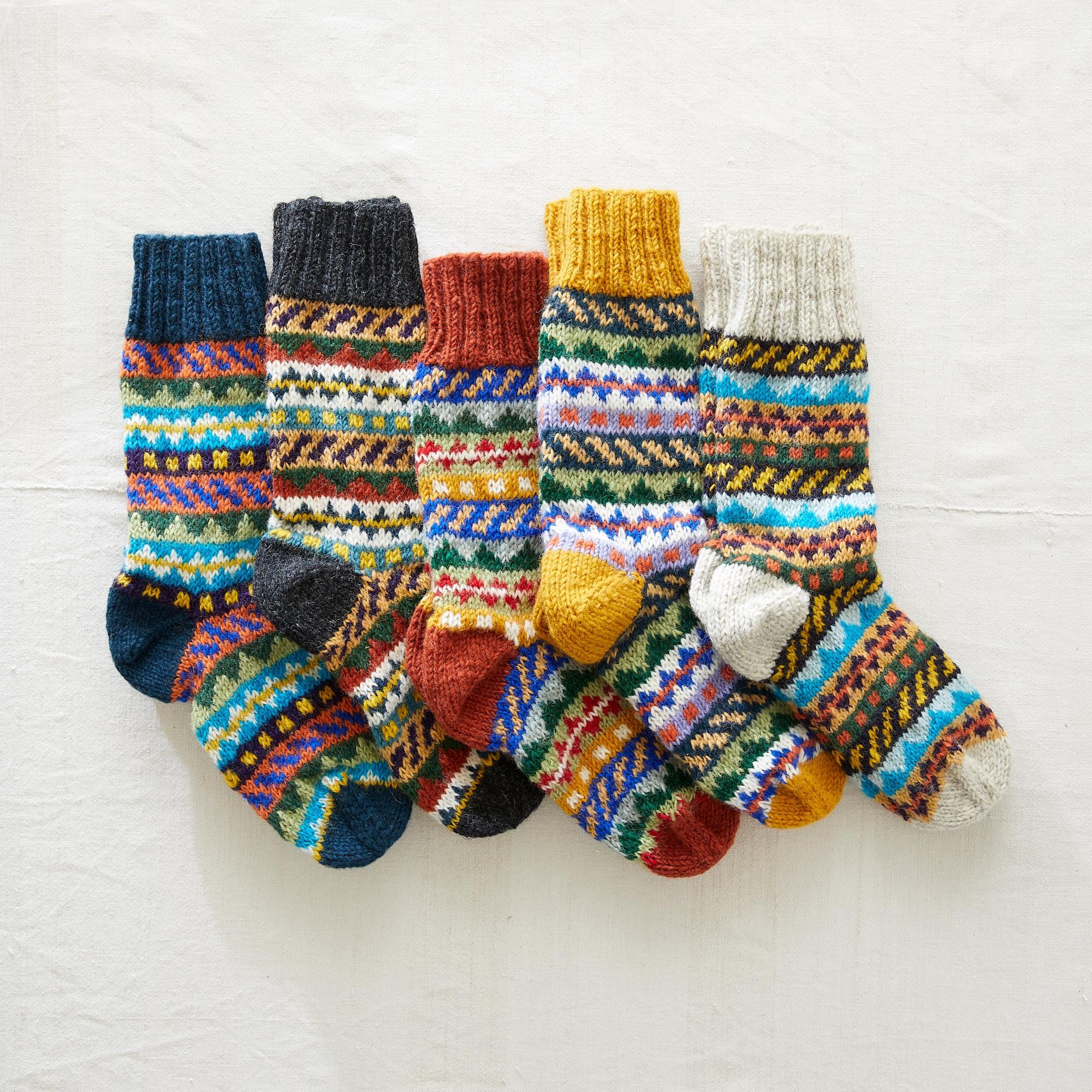 Fair Trade Unisex Nordic Knit Socks Eco Waste Wool