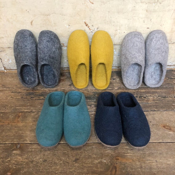 felt mule slippers