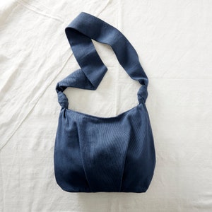 Fair Trade Vegan Cross Body Everyday Bag Zip Closure Blue