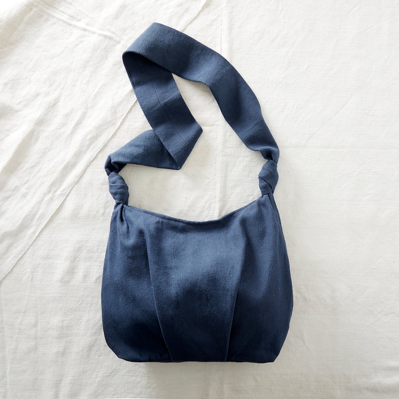 Sac à bandoulière végétalien équitable pour tous les jours avec fermeture à glissière Bleu