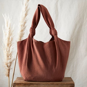 Fair Trade Vegan Comfy Everyday Shoulder Bag Zip Close Brown