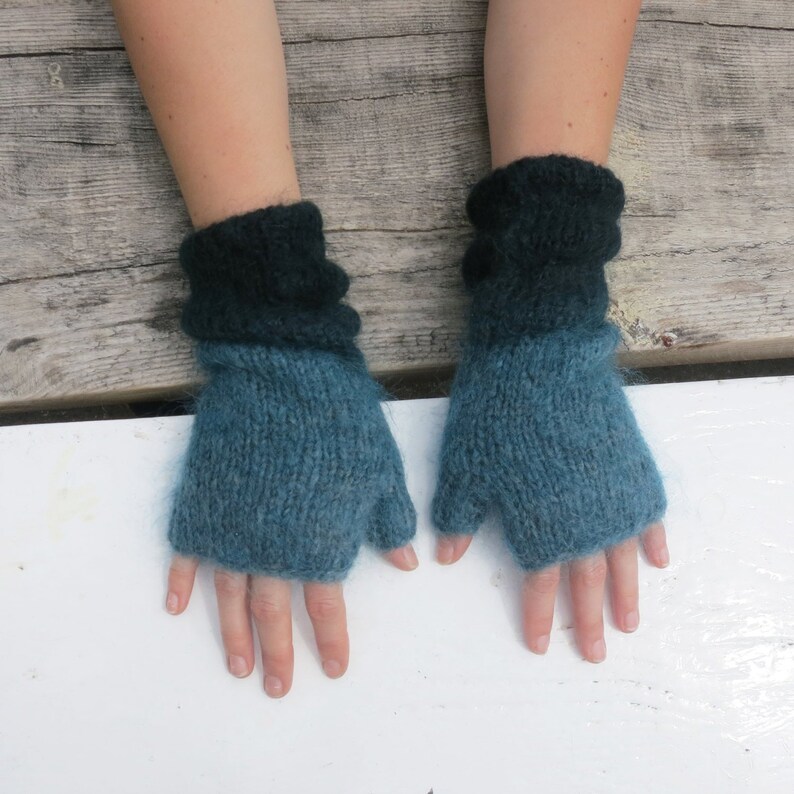 Fair Trade Dipdye Ethical Mohair Fingerless Wristwarmer Gloves Etsy