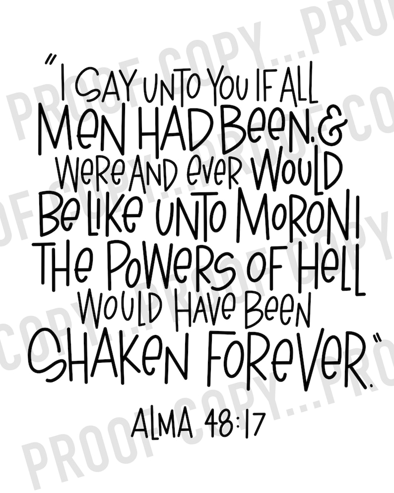 Captain Moroni Handlettered Quote Latter Day Saint Art, Lds Quotes