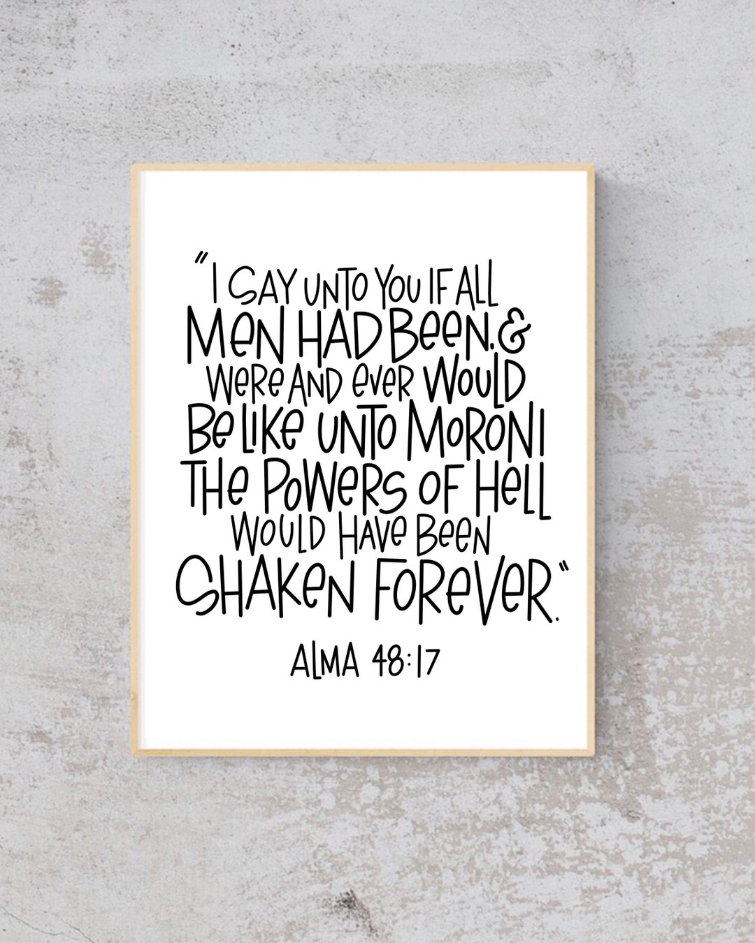 Captain Moroni Handlettered Quote Latter Day Saint Art, Lds Quotes