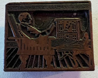 Antique letterpress printing block - all metal