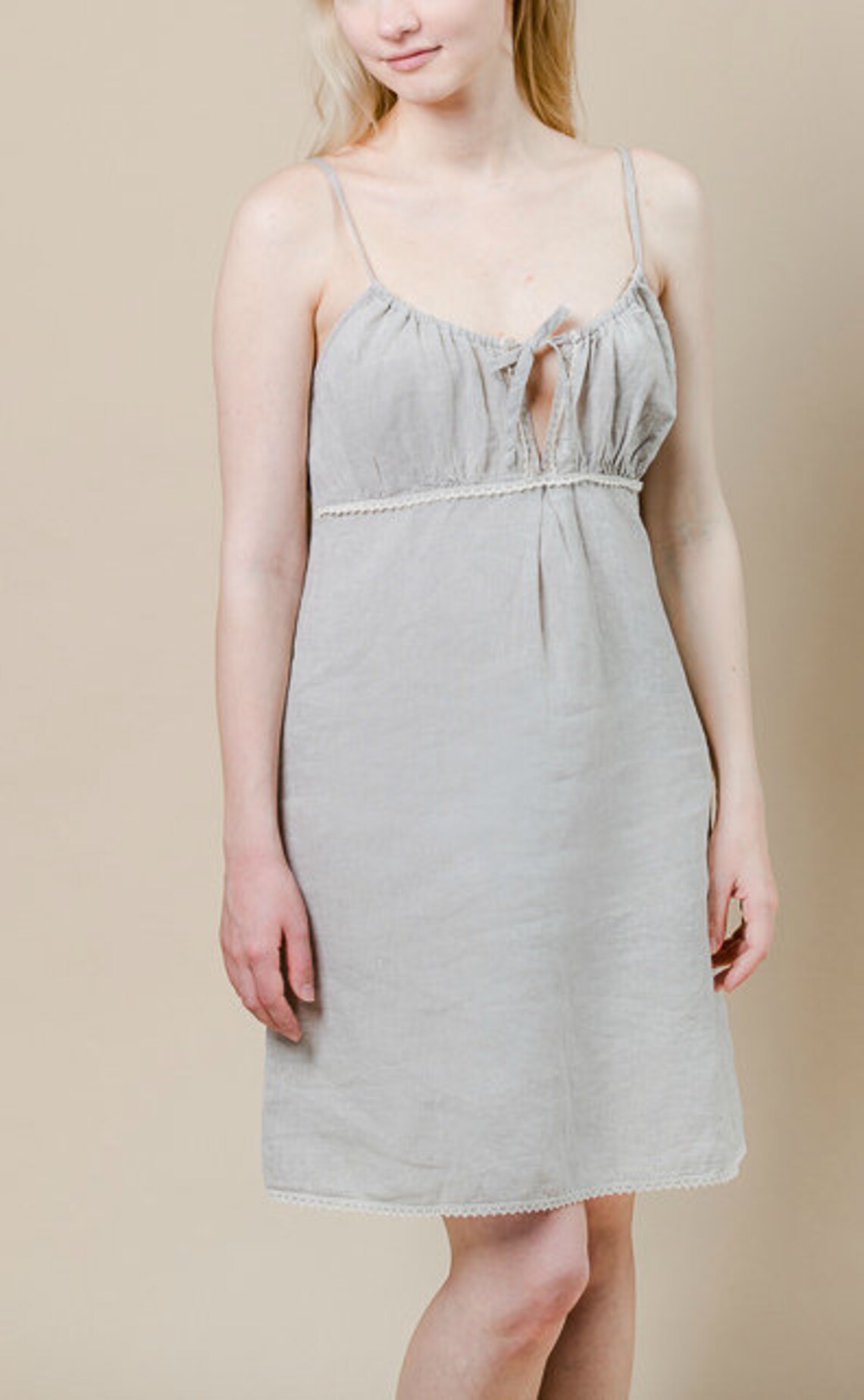 Natural Linen Nightdress Linen Nightgown Linen Slip Dress Etsy