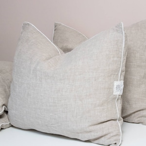 Pure Linen Pillowcase Shabby Chic Bedding King Queen Euro Standard Stonewashed European Flax Linen Bedding Linen Pillow Slip