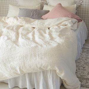 Linen Bedding Shabby Chic Bedding Linen Duvet Cover Eggshell Flax Linen Bedding Linen  Cover Duvet Cover Organic Elegant Bedding