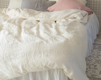 Linen Bedding Shabby Chic Bedding Linen Duvet Cover Eggshell Flax Linen Bedding Linen  Cover Duvet Cover Organic Elegant Bedding