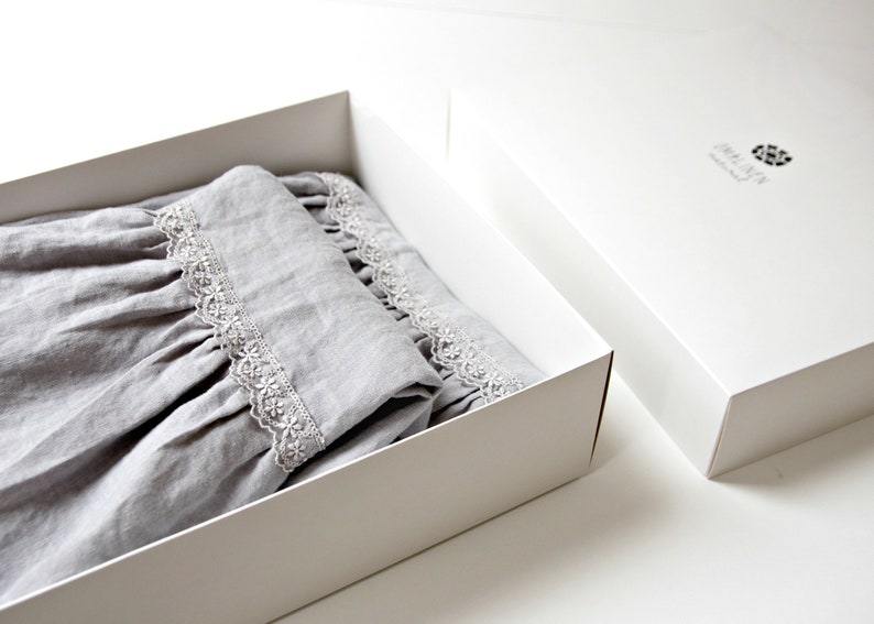 pure linen pillowcase with long ruffle and lace image 5