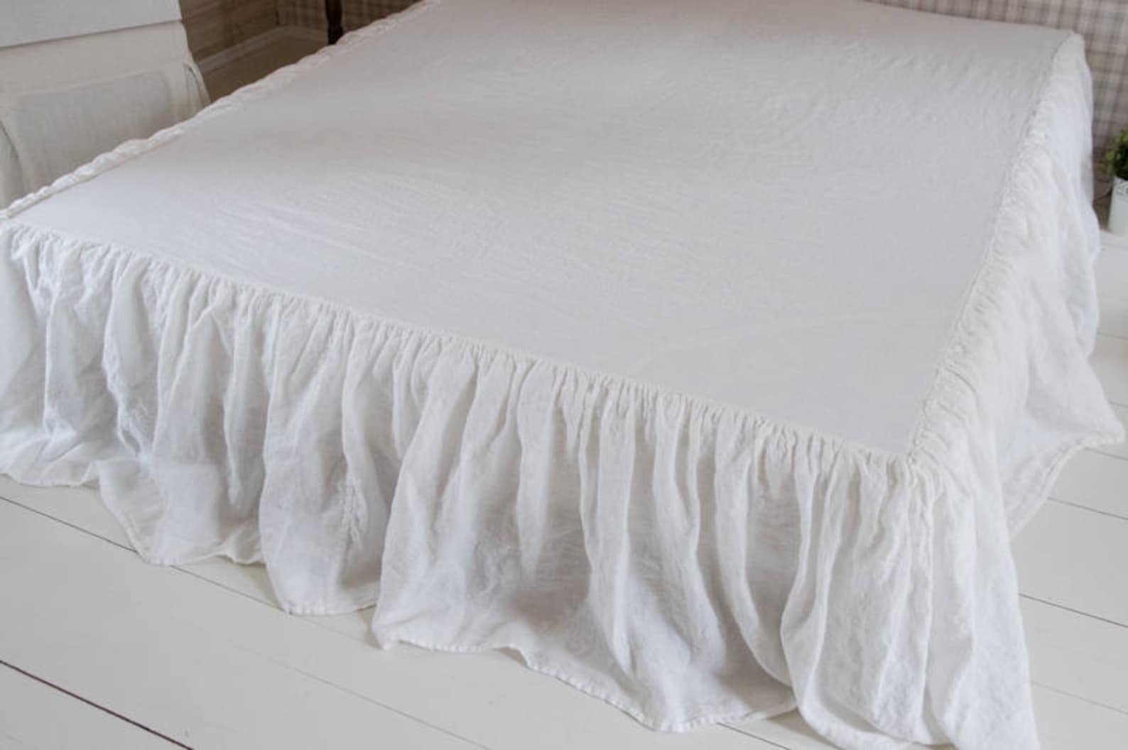 Linen Bedding Linen Bedskirt Queen Bedskirt Twin Bedskirt Etsy
