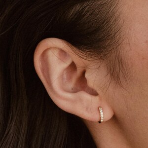 Gold Vermeil Huggies with Zirconia