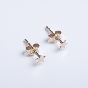 14k Solid gold Star earrings