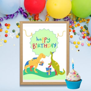 Impression d'anniversaire de dinosaure