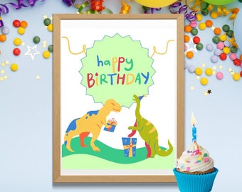 Dinosaur Birthday Print