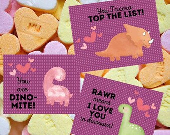 Dinosaur Valentine Cards