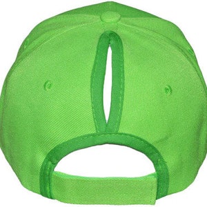 Ponytail Baseball Hats Lime image 2